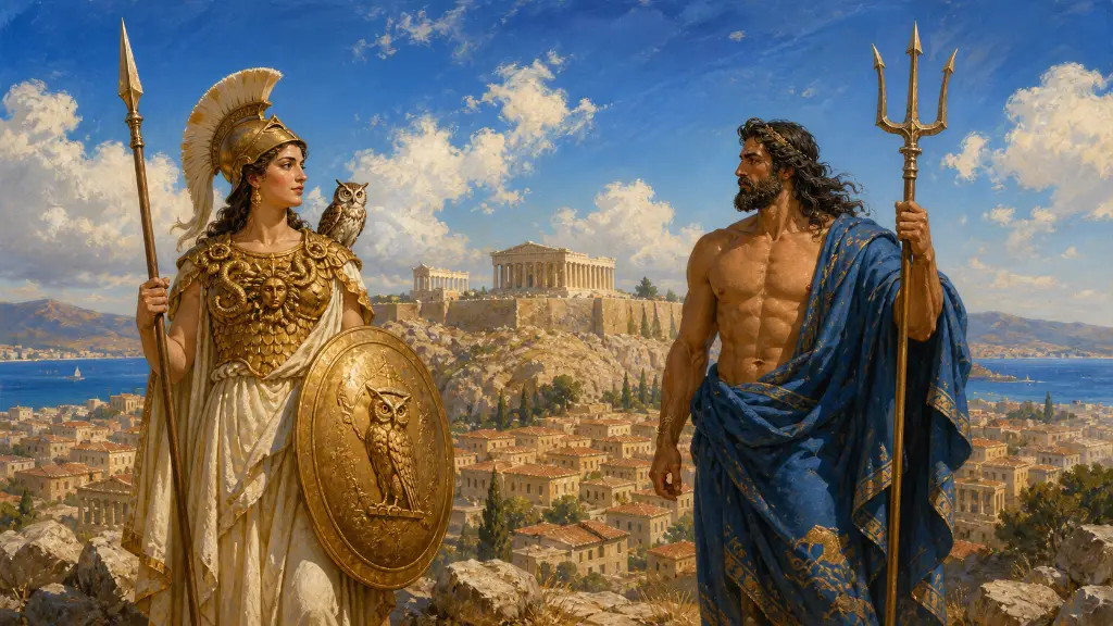 Η Αθηνά και ο Ποσειδώνας πάνω από τη νέα πόλη