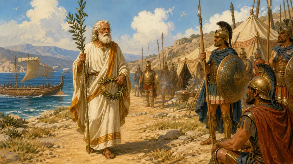 Ο Χρύσης και η αρρώστια — σκηνή 1 από 10.