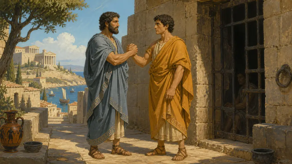 Ο Δάμων και ο Φιντίας — σκηνή 1 από 10.
