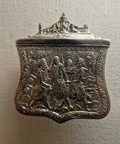 Cartridge box showing the capture of Diakos, 19th century (National Historical Museum, Athens)
