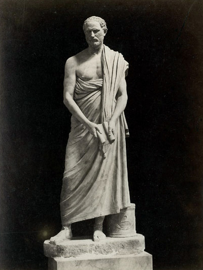 Statue of Demosthenes after Polyeuktos, Vatican, photograph by Giorgio Sommer