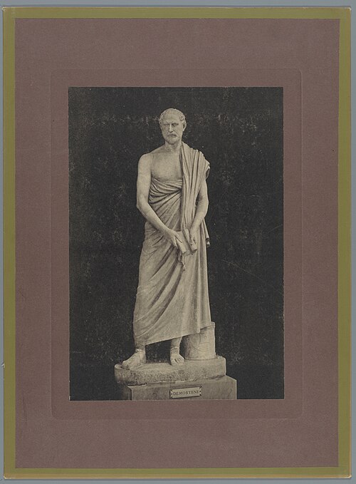 Statue of Demosthenes, 19th-century photograph, Rijksmuseum