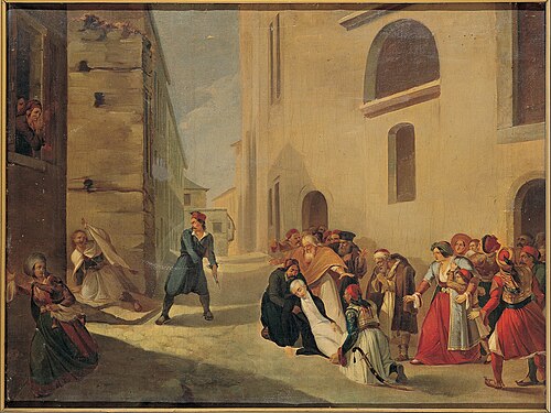 Η δολοφονία του Καποδίστρια (The assassination of Kapodistrias), Dionysios Tsokos, 1850