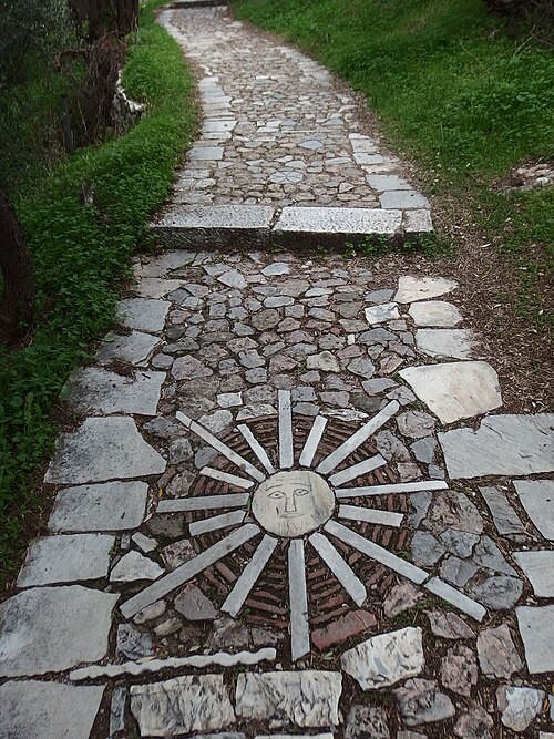 Pikionis's stone path on Philopappou Hill, 1954–57
