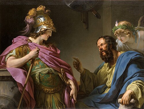 Alcibiade recevant les leçons de Socrate (Alcibiades taught by Socrates), François-André Vincent, 1776