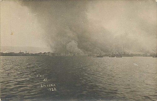 The Great Fire of Smyrna seen from HMS Ajax, September 1922 (the world of «Ματωμένα χώματα»)