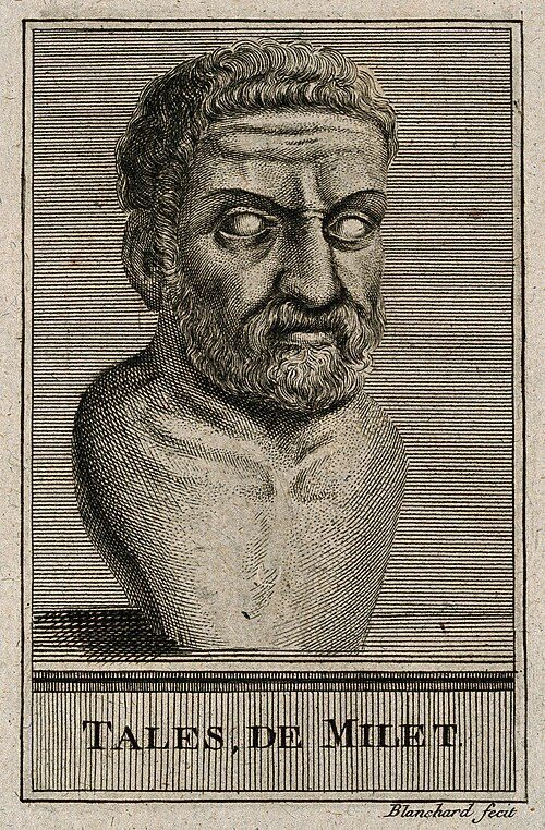 Thales of Miletus, line engraving by Blanchard