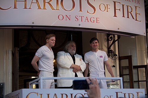 Vangelis with the cast of Chariots of Fire at the London 2012 torch relay