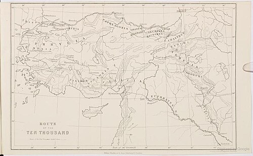 Route of the Ten Thousand, map, 1871